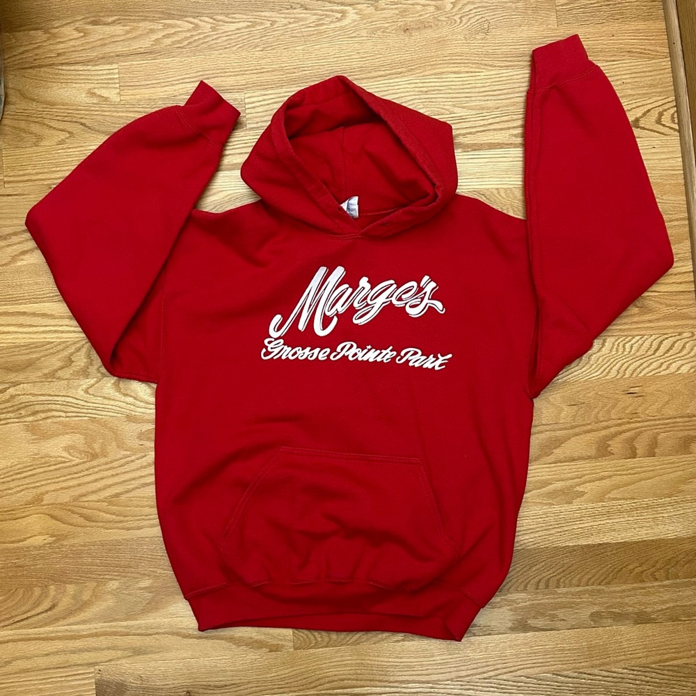Vintage Red Hoodie from Marge’s Bar in Grosse Pointe Park Michigan Size M Unisex